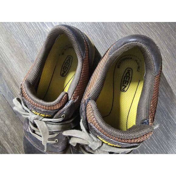 Keen Destin low ASTM F2413-11 Steel Toe EH Rated Two Tone Brown Lace Up Sz 9 - Picture 6 of 9
